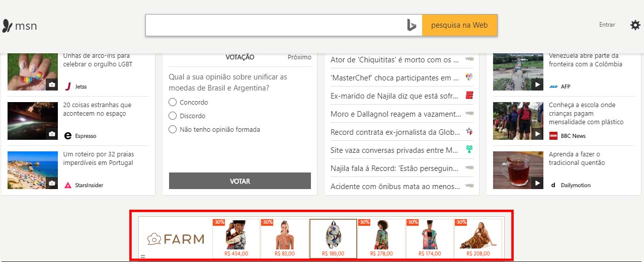 rede de display 